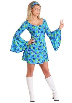 Fun Costumes Women's Wild Flower 70s Disco Dress Plus Size Costume