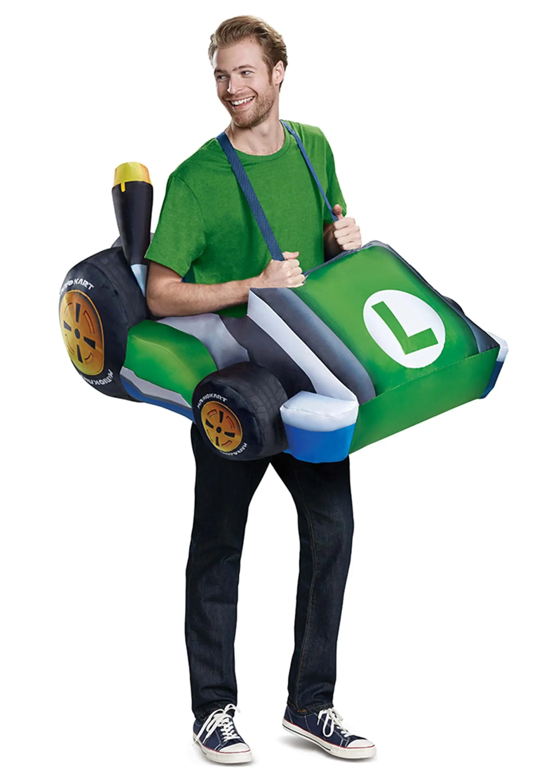 Disguise Inflatable Luigi Cart Costume For Adults