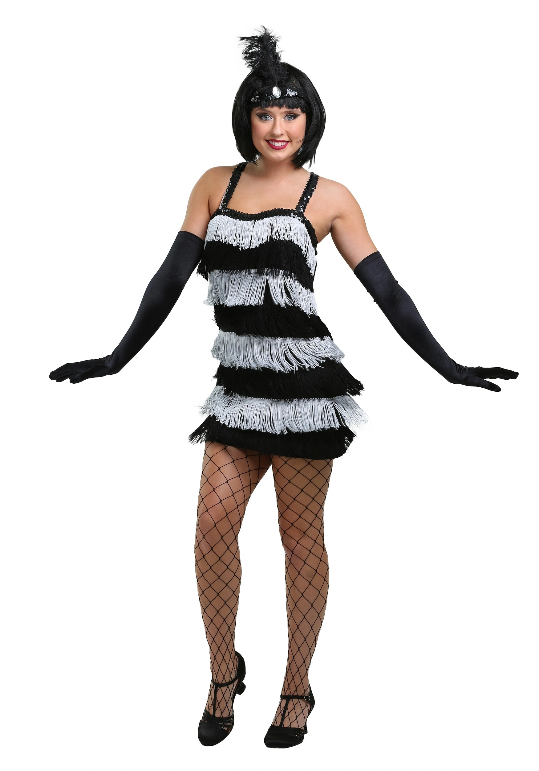 Fun Costumes Fringed Silver Flapper Costume