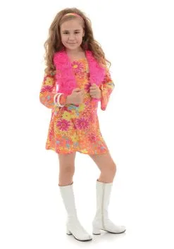 Underwraps Girl's Flower Power 70s Costume