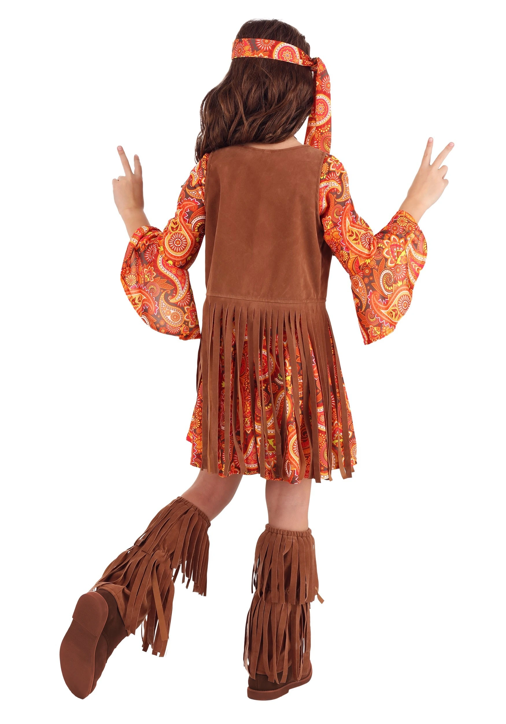 Fun Costumes Girls Fringe Hippie Costume - Image 2