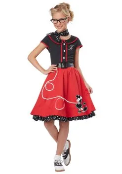 California Costume Collection Girls Red 50s Sweetheart Costume