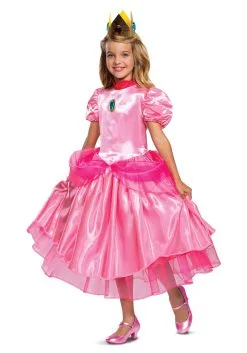 Disguise Super Mario Deluxe Princess Peach Costume For Girls