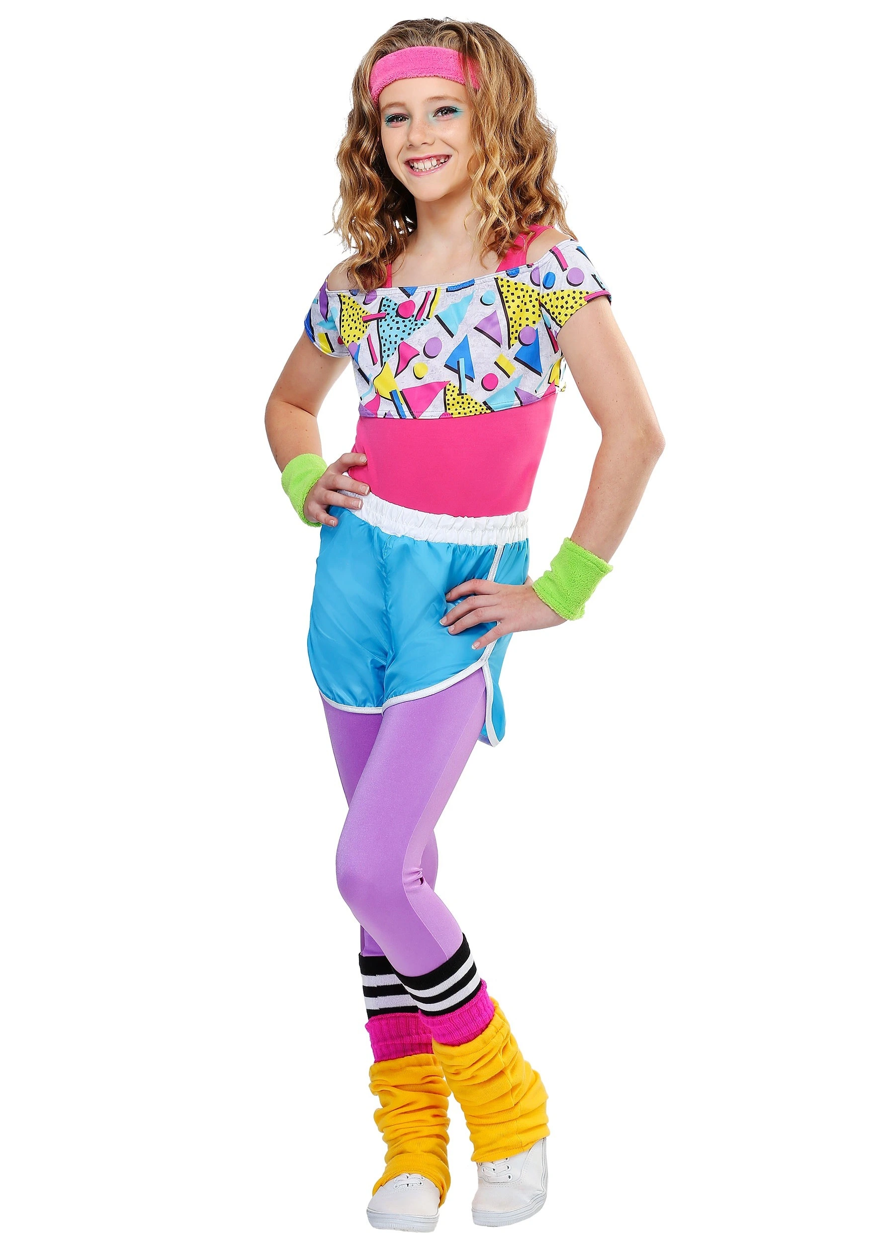 Fun Costumes Work It Out Girl's 80s Costume