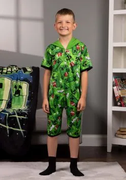 AME Sleepwear Minecraft Creeper Romper For Kids