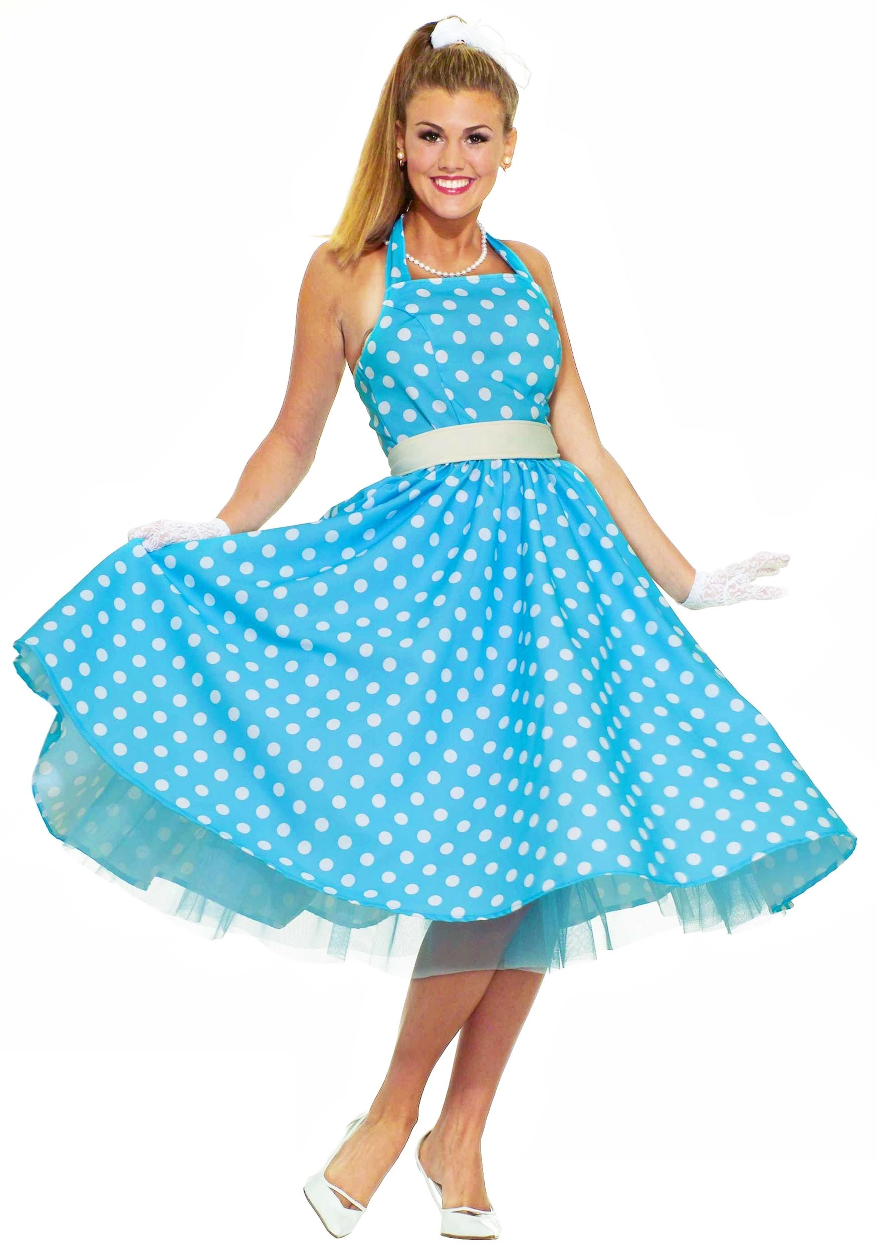 Forum Novelties, Inc Women's 50s Blue Polka Dot Costume Dress