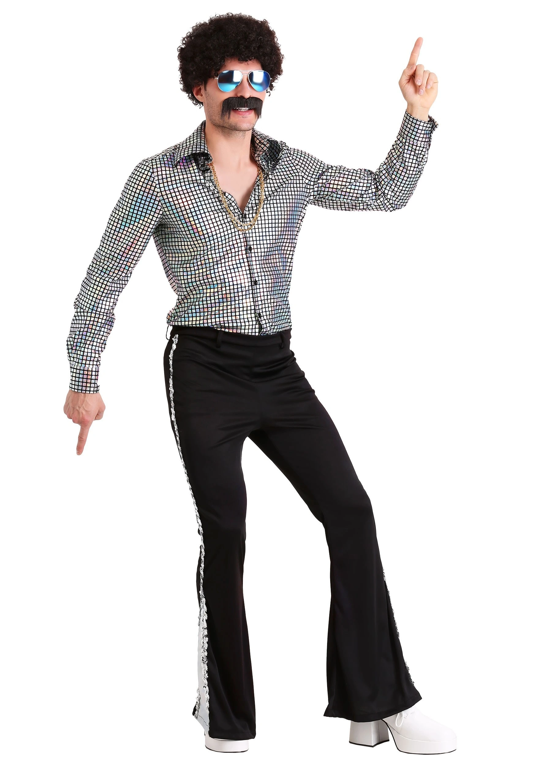 Fun Costumes Men's Disco Ball Shirt - Image 3