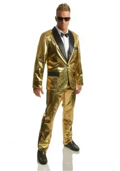 Charades Men's Gold Disco Ball Tuxedo Costume