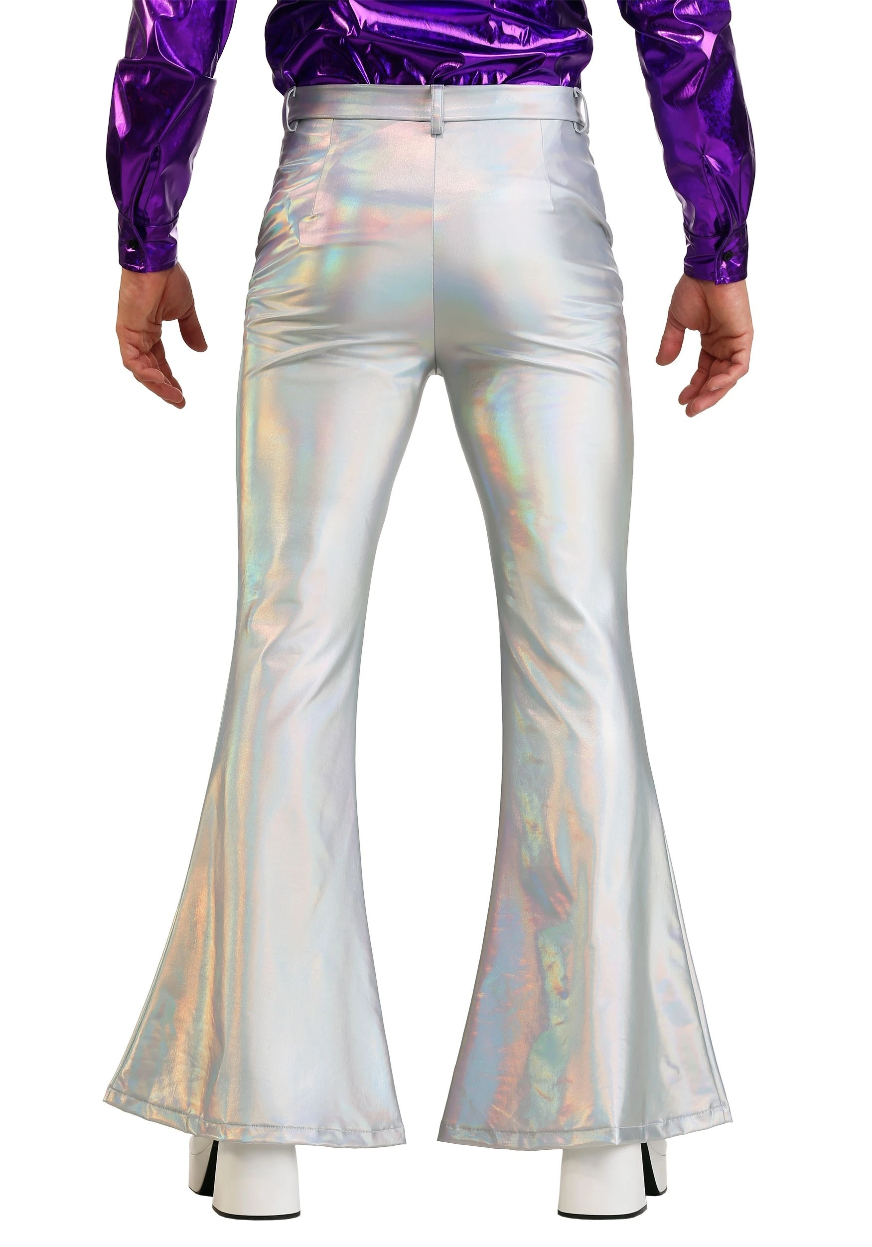 Fun Costumes Men's Holographic Plus Size Disco Pants - Image 2