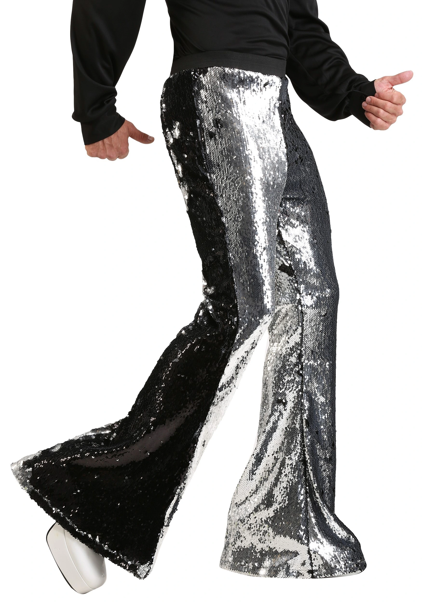 Fun Costumes Men's Reversible Sequin Disco Pants - Image 4