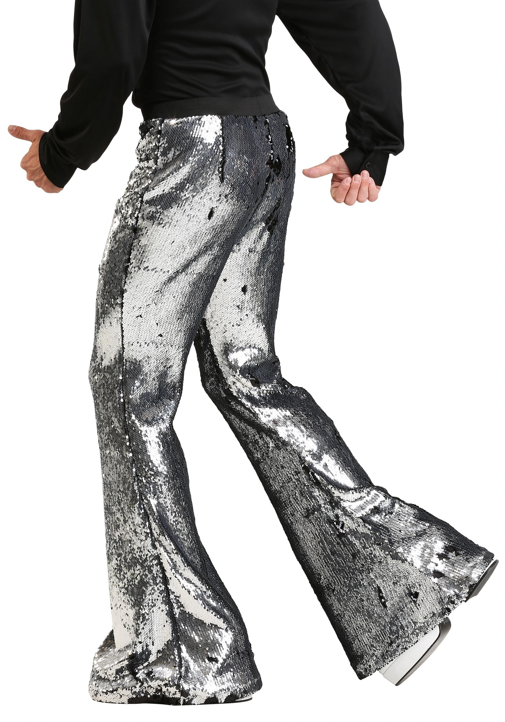 Fun Costumes Men's Reversible Sequin Disco Pants - Image 2