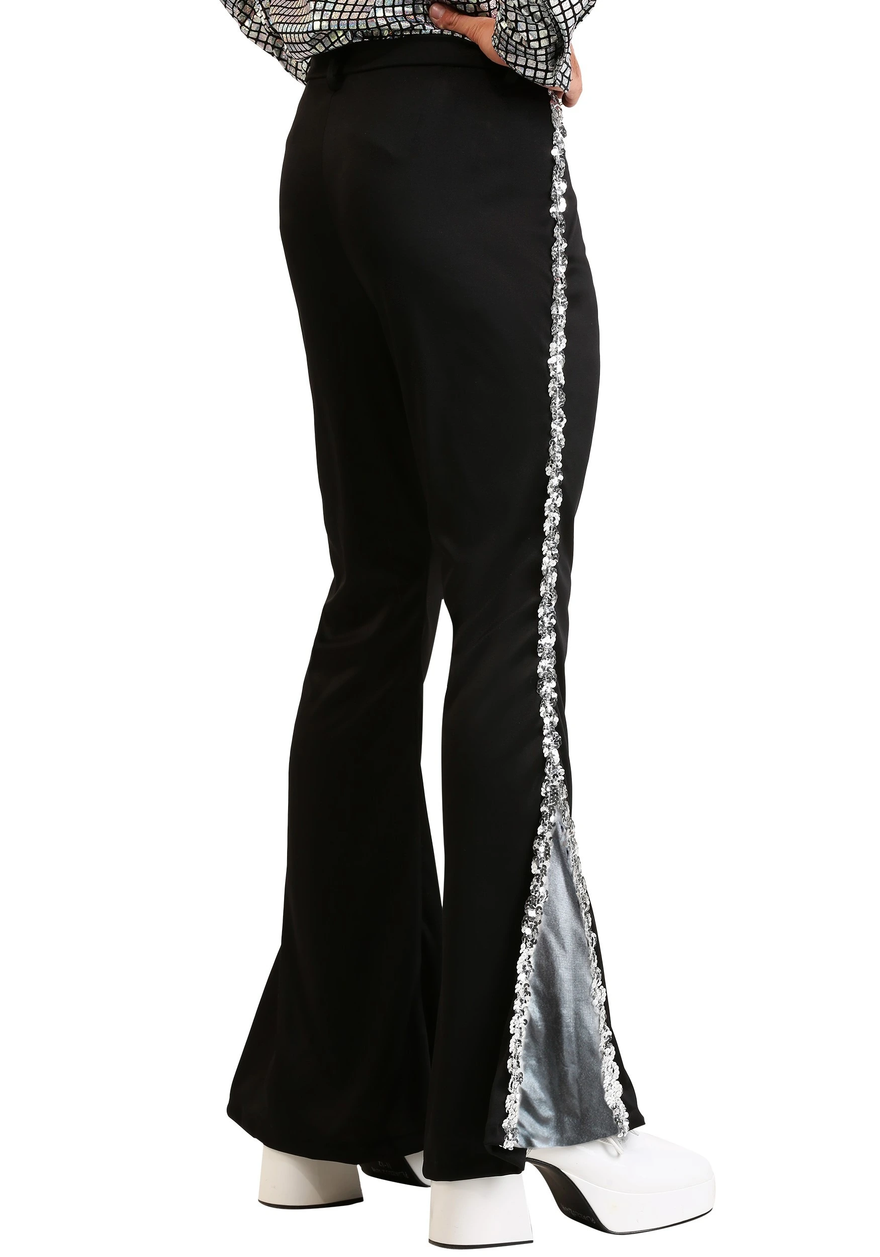 Fun Costumes Men's Silver Sequin Disco Pants - Image 2