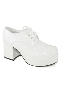 Ellie White Platform Pimp Shoes For Men