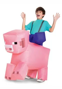 Disguise Minecraft Ride-On Inflatable Pig Kid's Costume