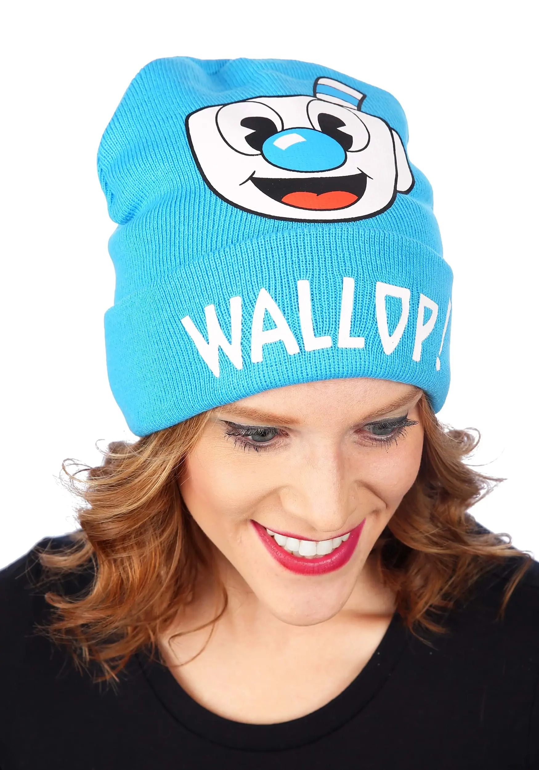 Elope Cuphead | Mugman Printed Folded Cuff Knitted Winter Hat - Image 5