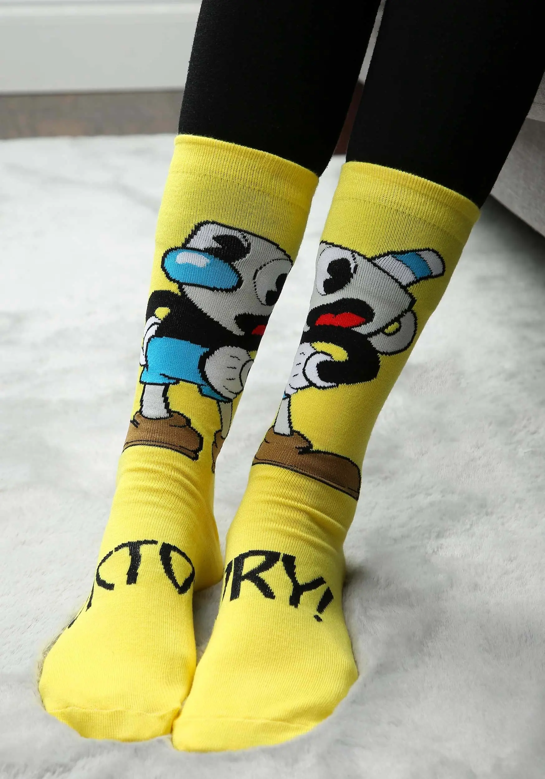 Elope Cuphead Mugman Victory! Crew Socks - Image 2