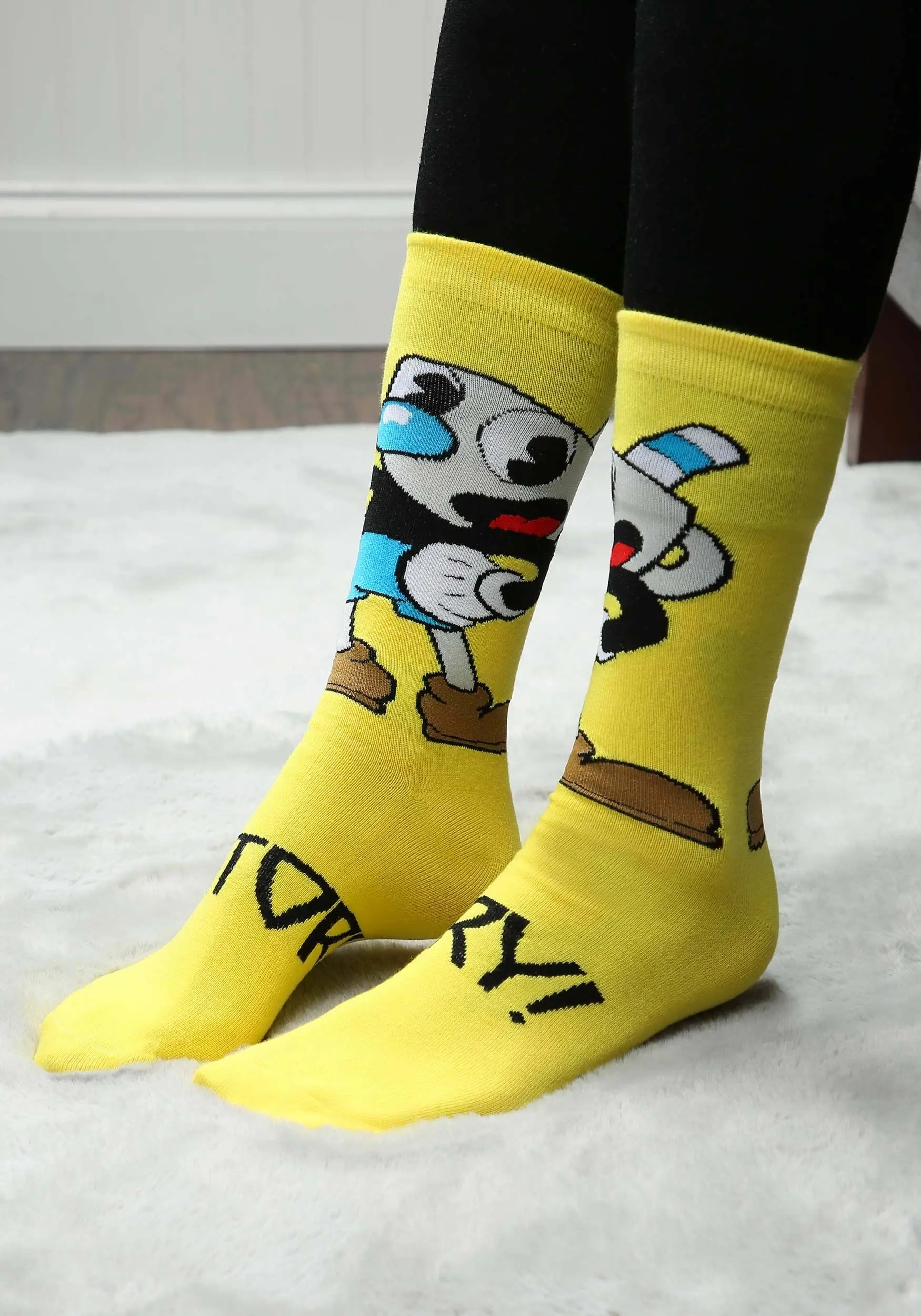 Elope Cuphead Mugman Victory! Crew Socks - Image 3