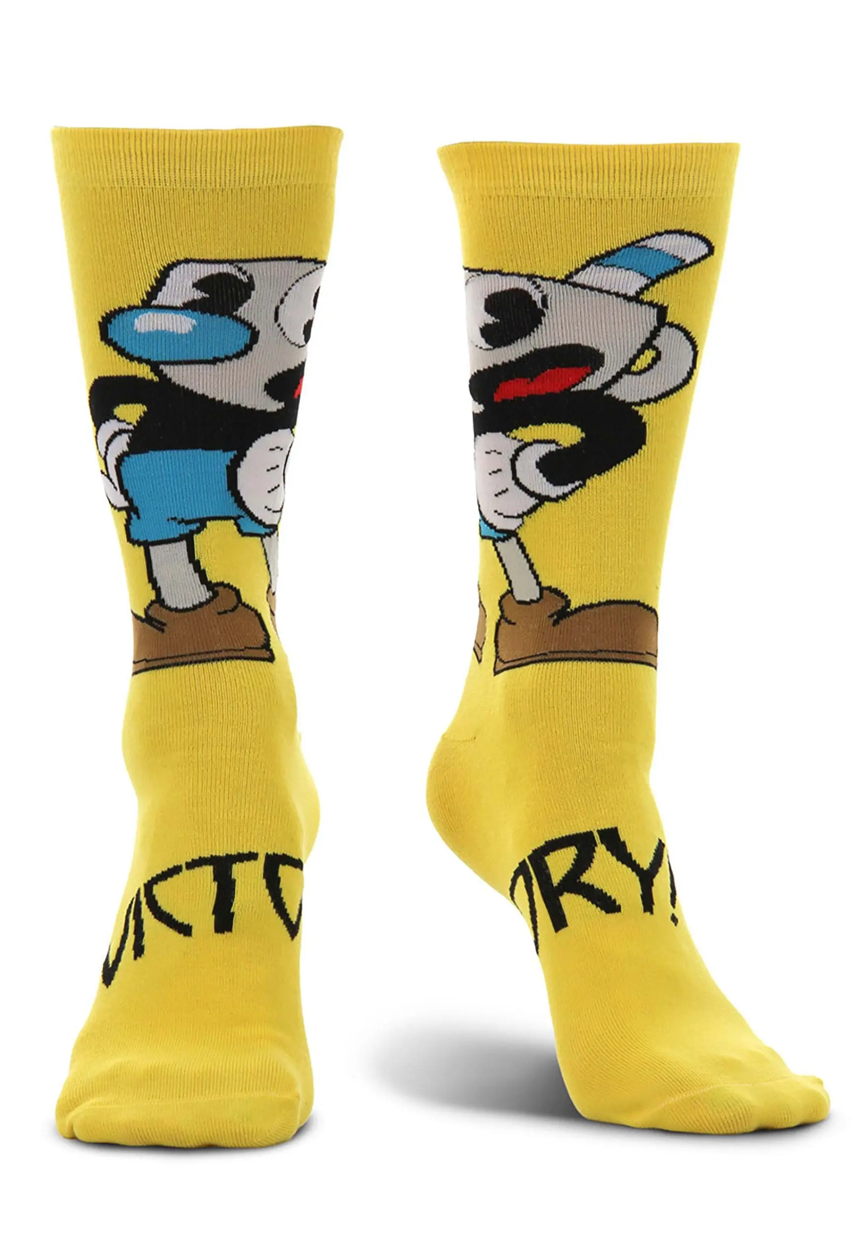Elope Cuphead Mugman Victory! Crew Socks - Image 4