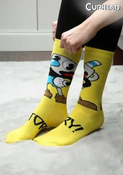 Elope Cuphead Mugman Victory! Crew Socks