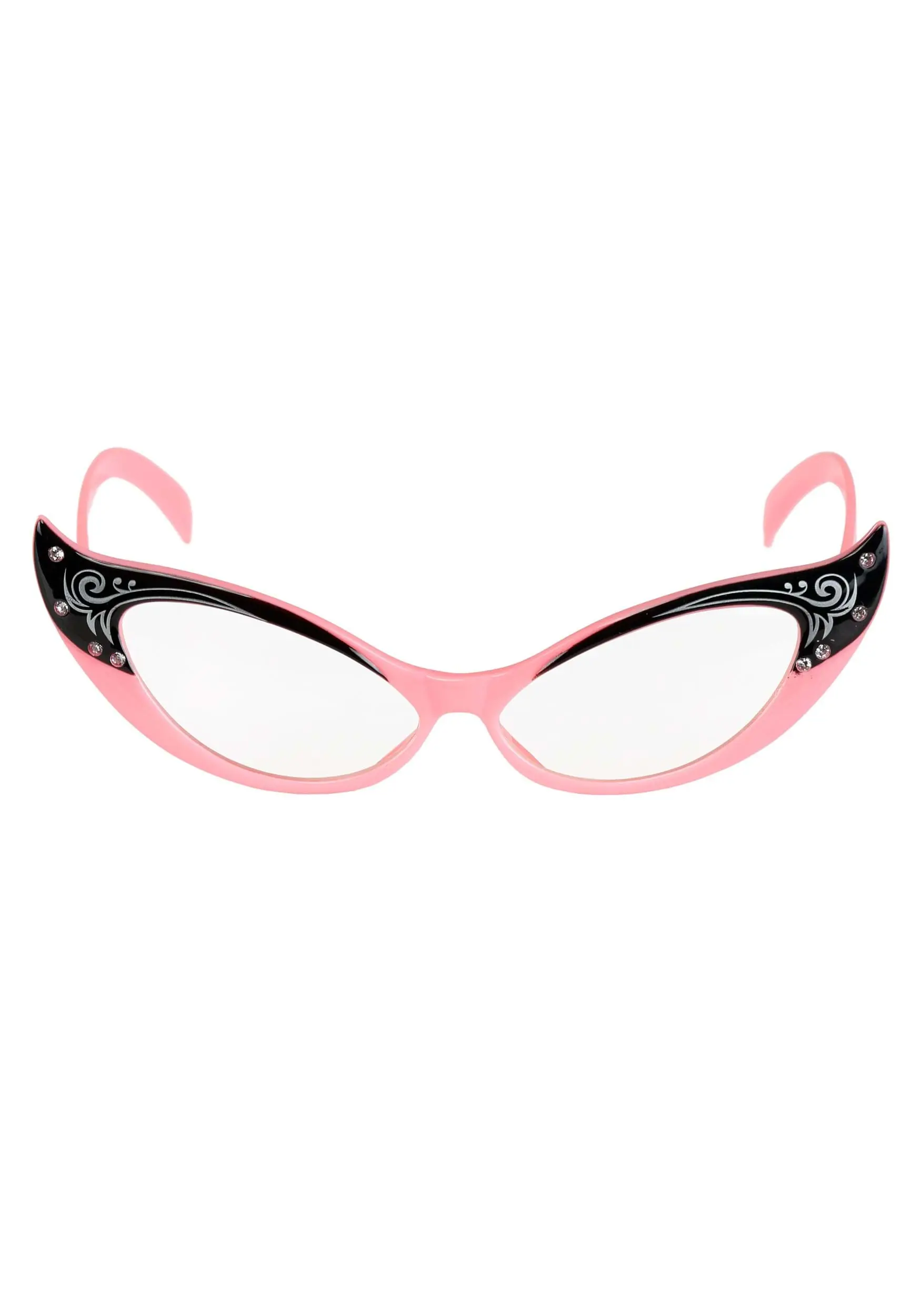 Elope Pink/Clear Vintage Cat Eyes Glasses - Image 2