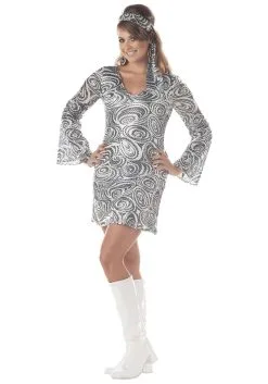 California Costume Collection Plus Size Disco Diva Dress Costume