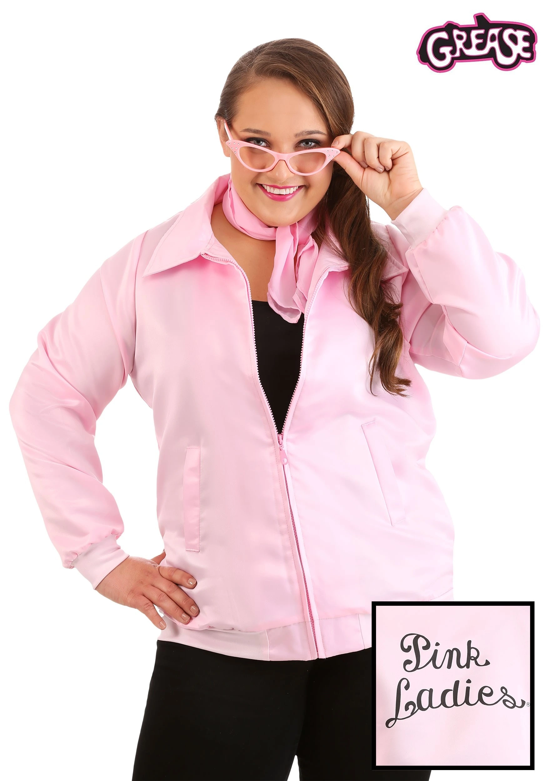 Fun Costumes Women's Plus Size Grease Pink Ladies Costume Jacket
