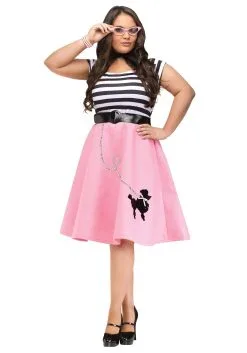 Fun World Plus Size Poodle Skirt Dress Costume