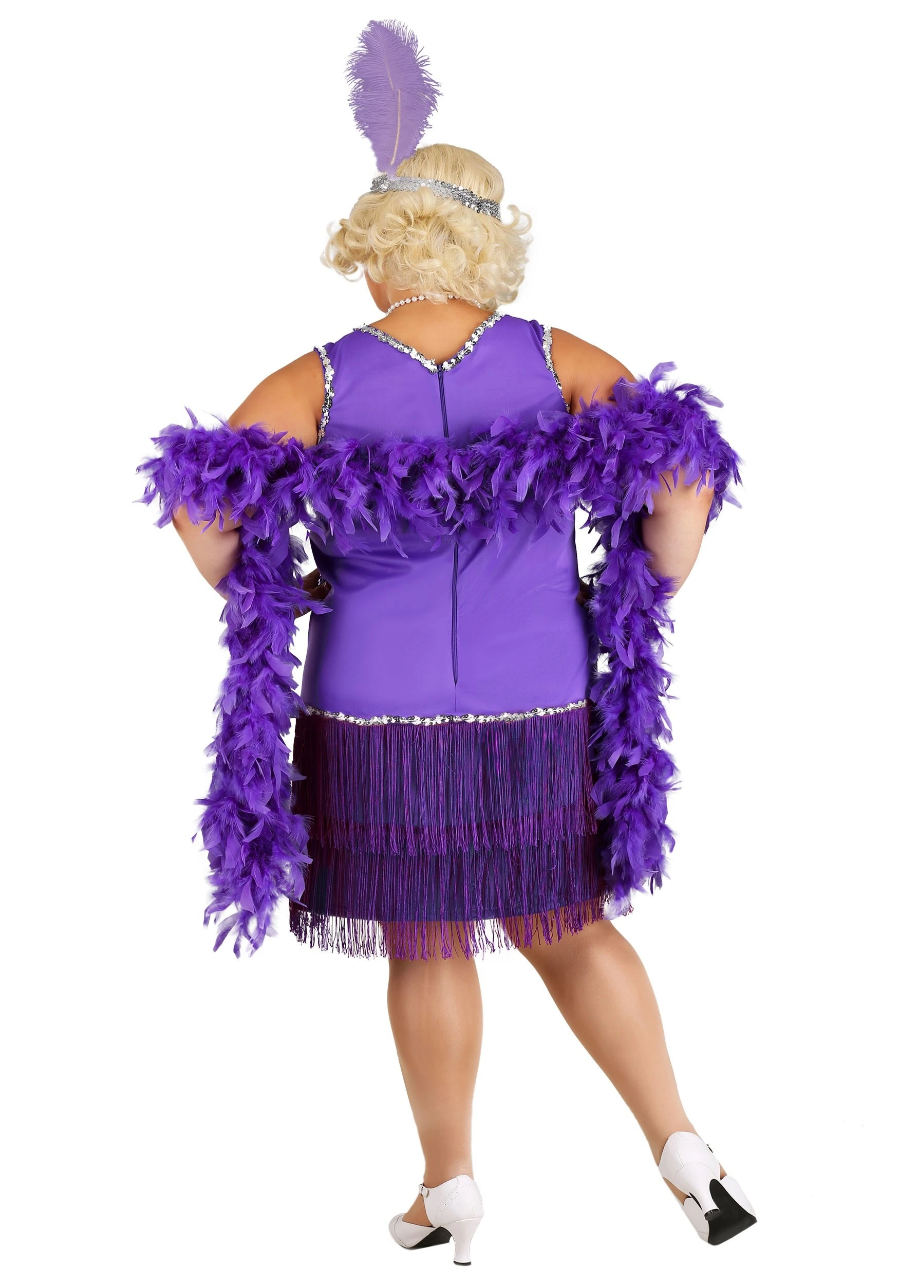 Fun Costumes Women's Plus Size Amethyst Purple Flapper Costume - Image 2