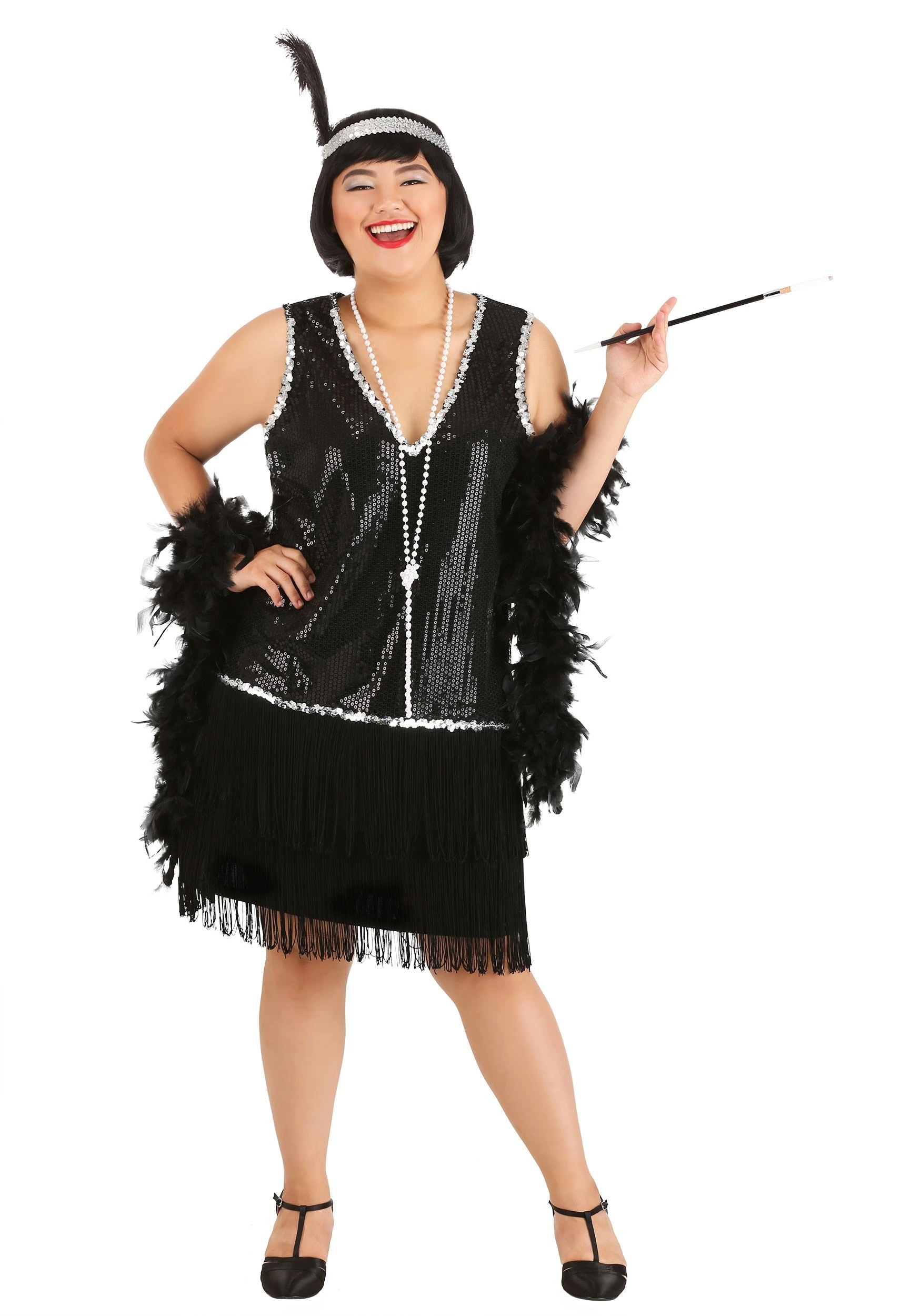 Fun Costumes Women's Plus Size Onyx Flapper Costume