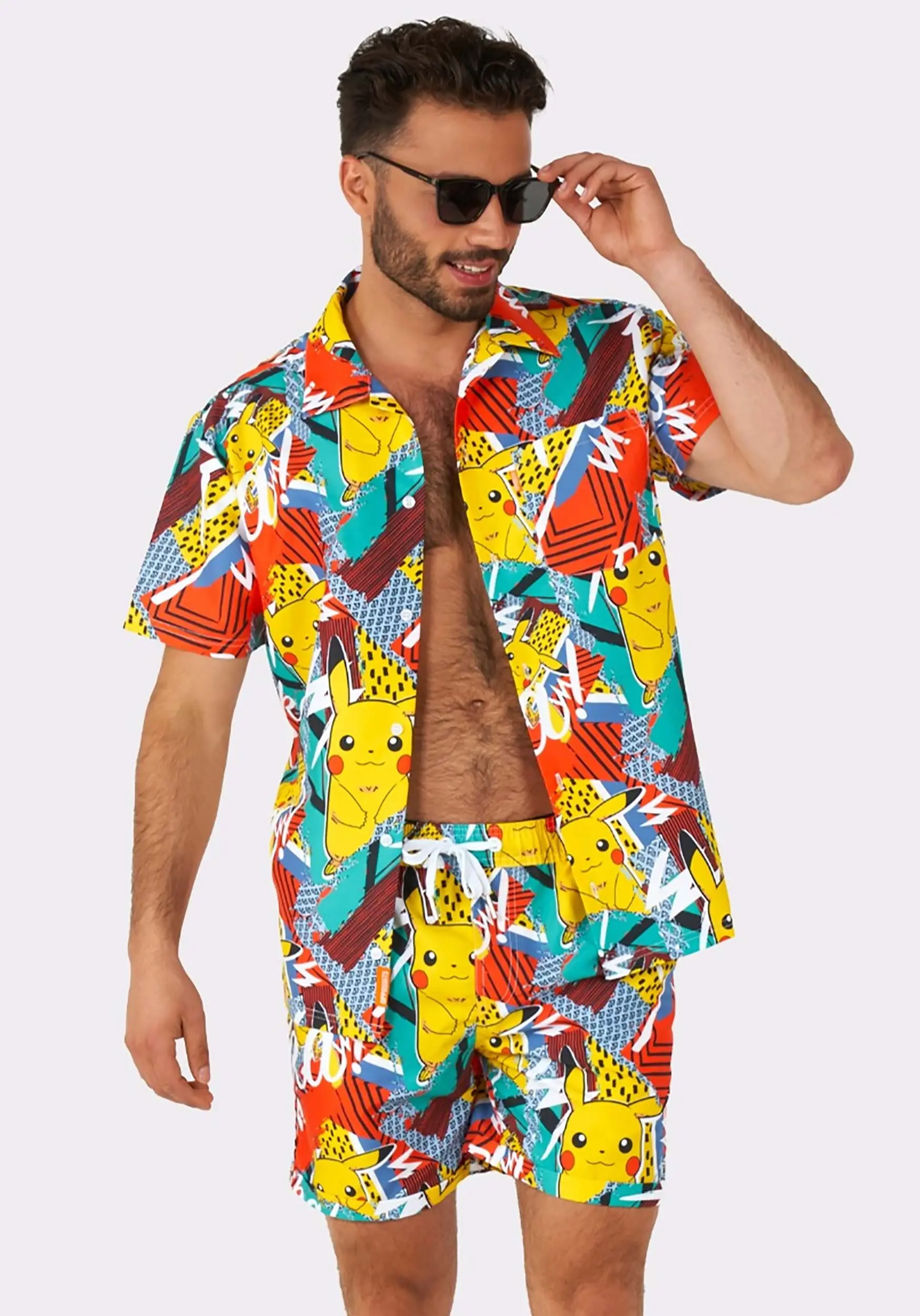 Opposuits Pokémon Pika Pikachu Swimsuit & Shirt For Men - Image 8