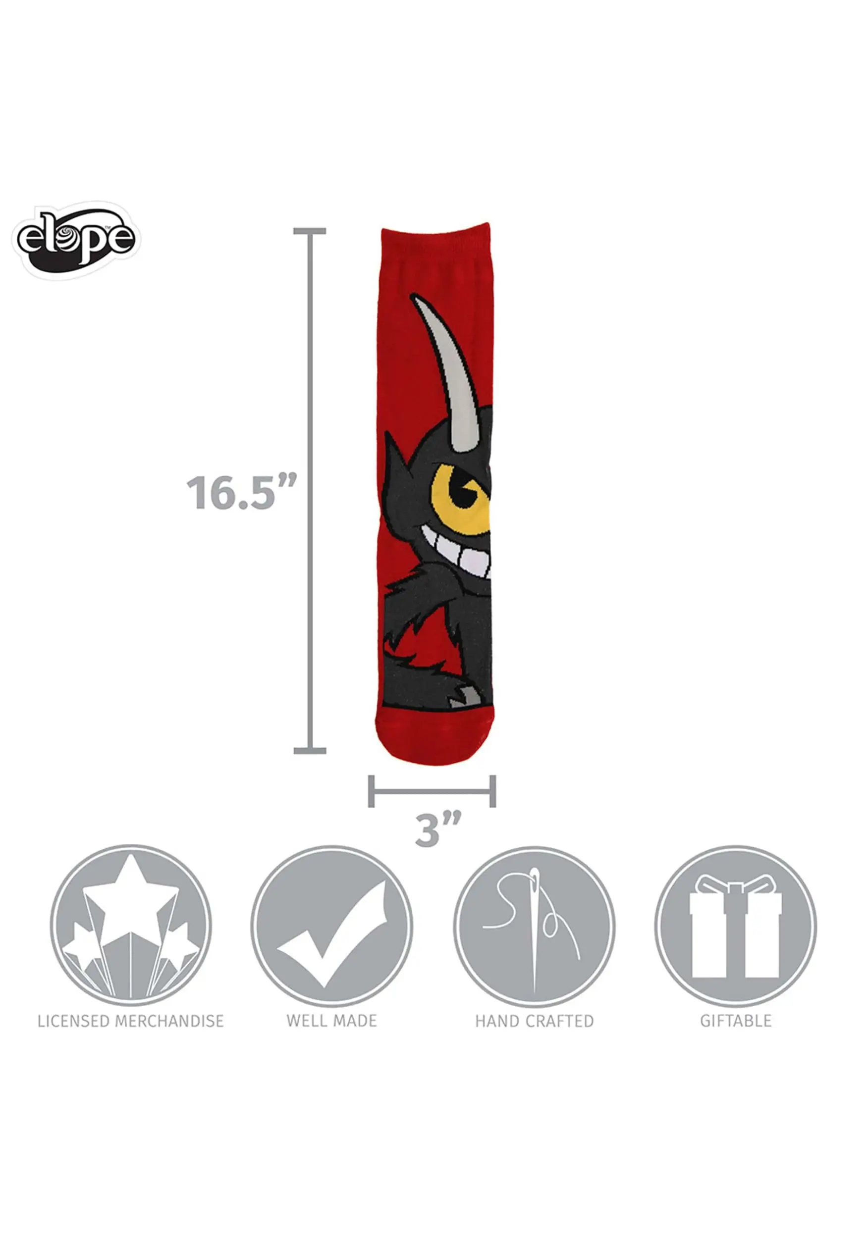 Elope The Devil Cuphead Crew Socks - Image 3