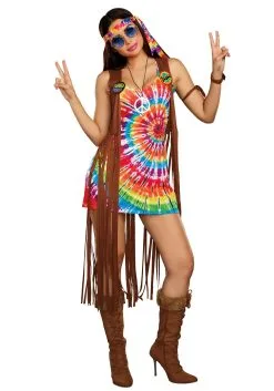 Dreamgirl Women's Tie-Dye Hippie Hottie Costume