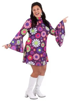 Fun Costumes Groovy Flower Power Plus Size Costume For Women